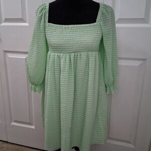 Cider Mint Green Textured Fabric With Smocked Bodice    Size XL